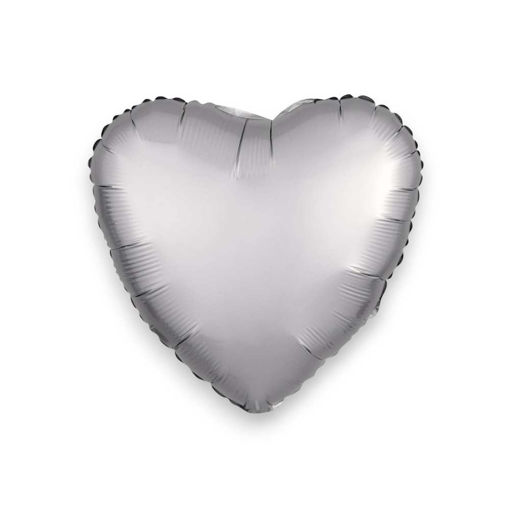 Picture of SATIN LUXE PLATINUM HEART 17 INCH